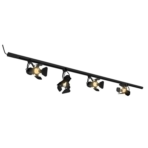 Illux Kit De 2 Rieles De 1 Metro De Sobreponer En Techo Con 4 Lámparas LED Fama Con Cortadores  Atenuable 50 W MAX 120 V~ TL-5141.RKT2