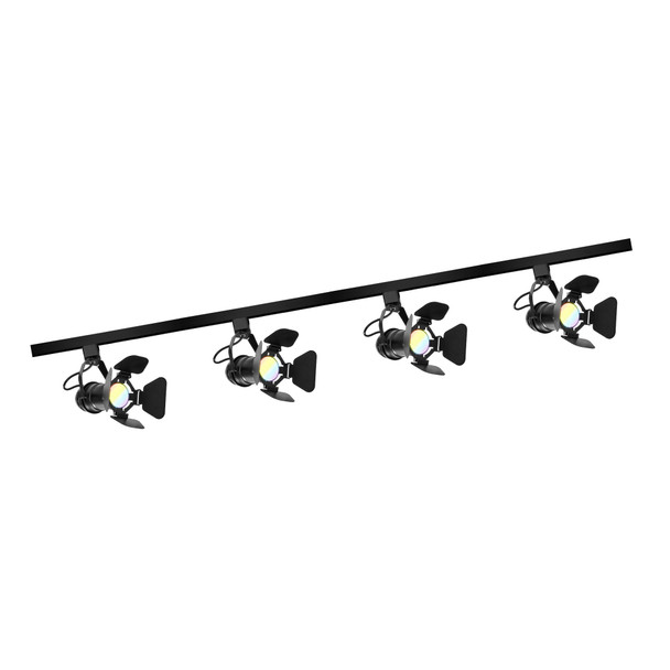 Illux Kit De 2 Rieles De 1 Metro De Sobreponer En Techo Con 4 Lámparas LED Fama Con Cortadores  Atenuable 50 W MAX 120 V~ TL-5141.RKT2