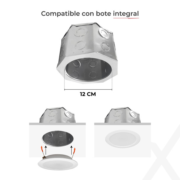 Illux TL-4712.BRMTC Luminaria LED Tortilla R2 Redonda De Empotrar En Techo Compatible con Bote Integral Blanco 12 W 100-277 V~  CCT Ajustable 3 000 K, 4 200 K , 6 500 K Illux TL-4712.BRMTC Luminaria LED Tortilla R2 Redonda De Empotrar En Techo Compatible con Bote Integral Blanco 12 W 100-277 V~  CCT Ajustable 3 000 K, 4 200 K , 6 500 K