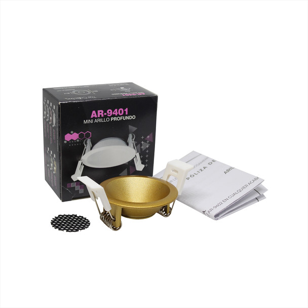 The Collection Mini Arillo Profundo Mini Gu10 Con Clips De Fijación Y Louvre Dorado Para Lámpara Mini GU10 FL-94MGU10 AR-9401.D