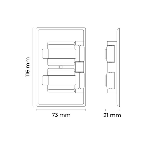 Illux Kit De 10 Contactos Duplex Aterrizado Blanco 60 Hz 125 V~ 15 A 600-000013 Y 10 Placas De plástico Para Intemperie Duplex 600-000003