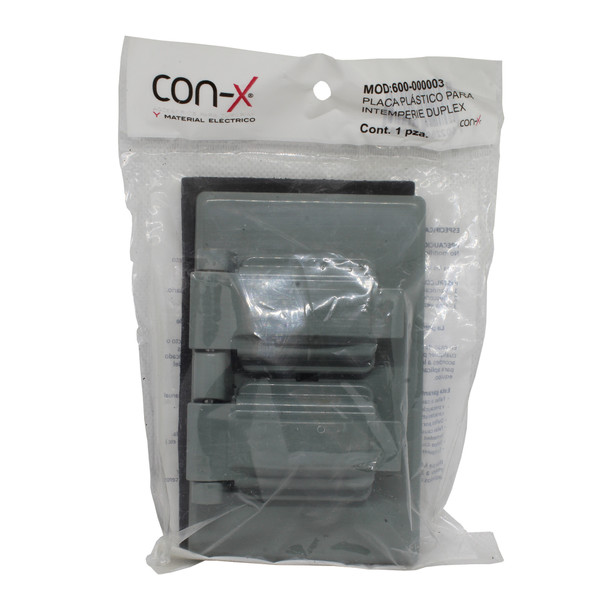 Illux Kit De 10 Contactos Duplex Aterrizado Blanco 60 Hz 125 V~ 15 A 600-000013 Y 10 Placas De plástico Para Intemperie Duplex 600-000003