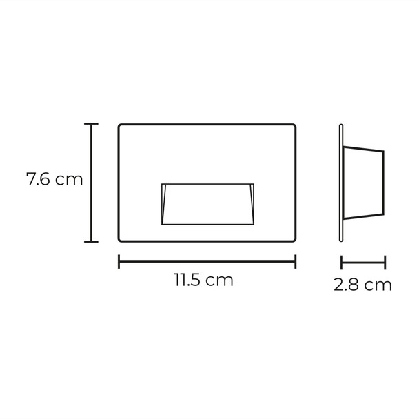 Illux ML-9903 Luminaria Led Costa Line Senda I De Empotrar En Muro 2 W 100-277 V ~ 2 700 K