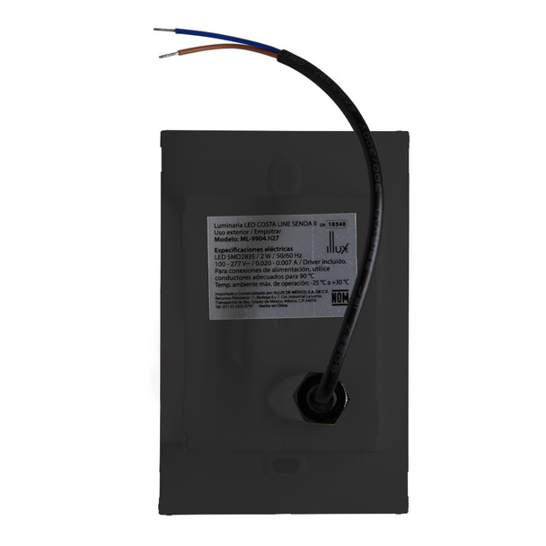 Illux ML-9904 Luminaria Led Costa Line Senda II De Empotrar En Muro 2 W 100-277 V ~ 2 700 K