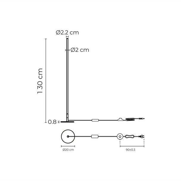 Illux Lámpara LED De Sobreponer En Piso Negro 12 W 127 V~ 2 700 K PL-8512.N27