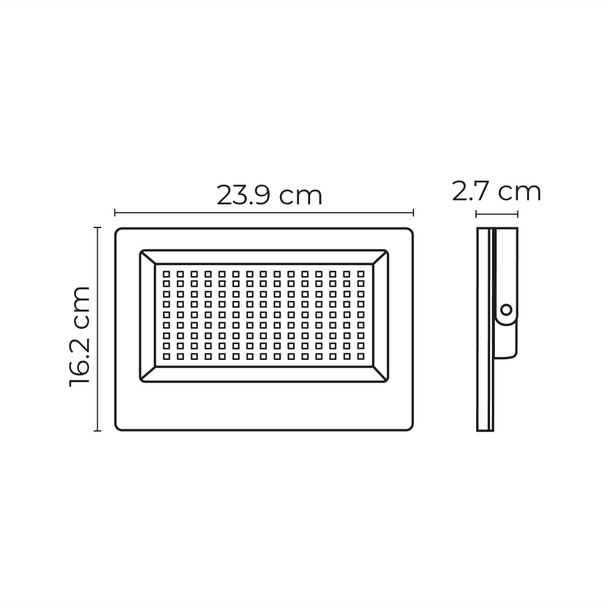 Illux Reflector LED Tritone de Sobreponer Negro 100 W 100-277 V~ Ajustable 3 000 K - 4 000 K - 6 500 K 11 000 -  12 000 Lm RL-36100.NMTC