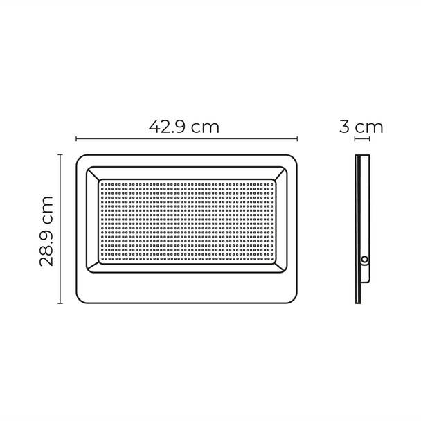 Illux Reflector LED Tritone de Sobreponer Negro 300 W 100-277 V~ Ajustable 3 000 K - 4 000 K - 6 500 K 33 000 -  36 000 Lm RL-36300.NMTC