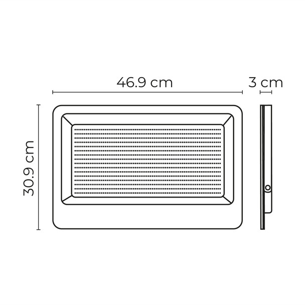 Illux Reflector LED Tritone de Sobreponer Negro 400 W 100-277 V~ Ajustable 3 000 K - 4 000 K - 6 500 K 44 000 - 48 000 Lm RL-36400.NMTC