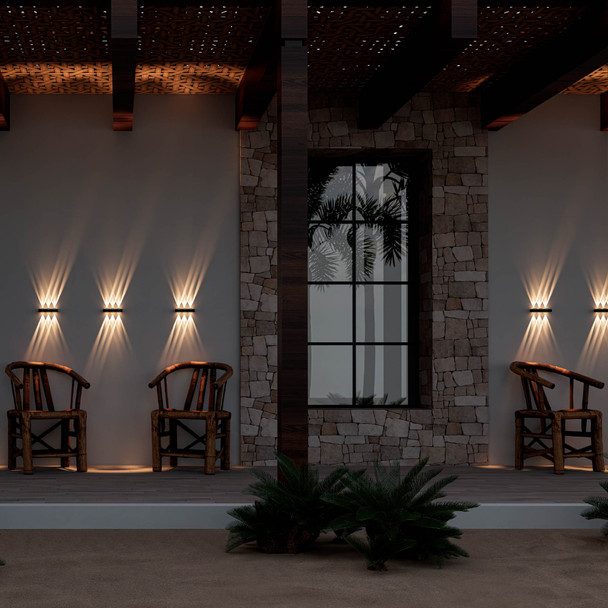 Illux Lámpara LED Costa Line Arcus III De Sobreponer En Muro Negro 6 W 100-277 V ~ 3 000 K ML-9921.N30