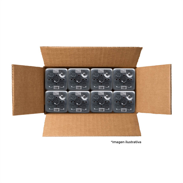 Con-X Caja de Conexión 4x4 Estándar Cuadrada Pasos de 1/2 Pulgada para Registro de Paso y Derivación Eléctrica Metálica Paquete 50 Piezas 700-01E12x50