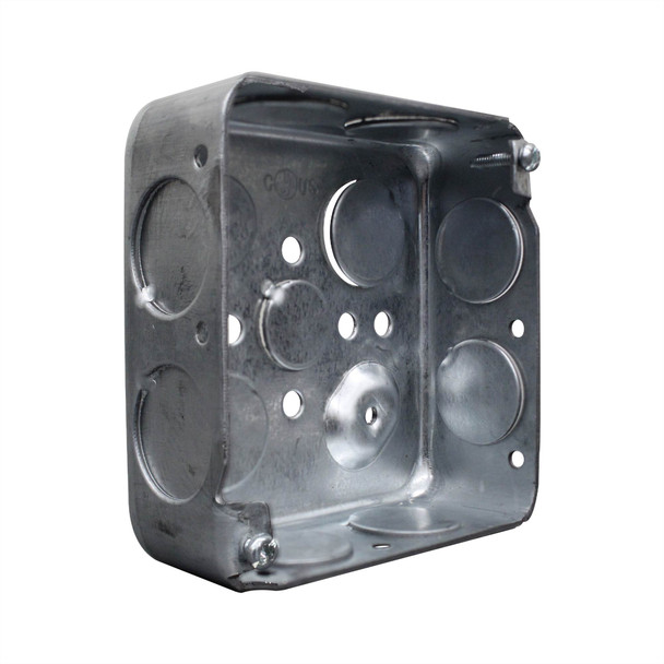 Con-X Caja de Conexión 4x4 Estándar Cuadrada Pasos de 3/4 Pulgada para Registro de Paso y Derivación Eléctrica Metálica Paquete 50 Piezas 700-01E34x50