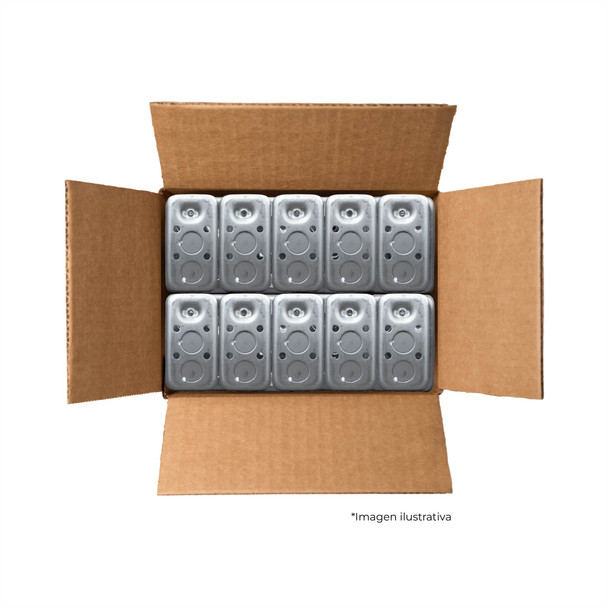 Con-X Paquete 50 Cajas Eléctricas de Conexión Rectangulares 4x2 con Salida de 1/2 para Interruptor, Contacto y Receptáculo 700-04E12x50