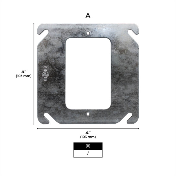 Con-X Paquete 100 Placas para Interruptor y Contacto 4x4 Sin Elevación 700-0600x100