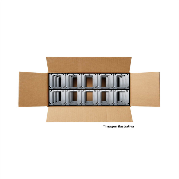 Con-X Paquete 100 Placas para Interruptor y Contacto 4x4 Elevada 3/4 700-0634x100