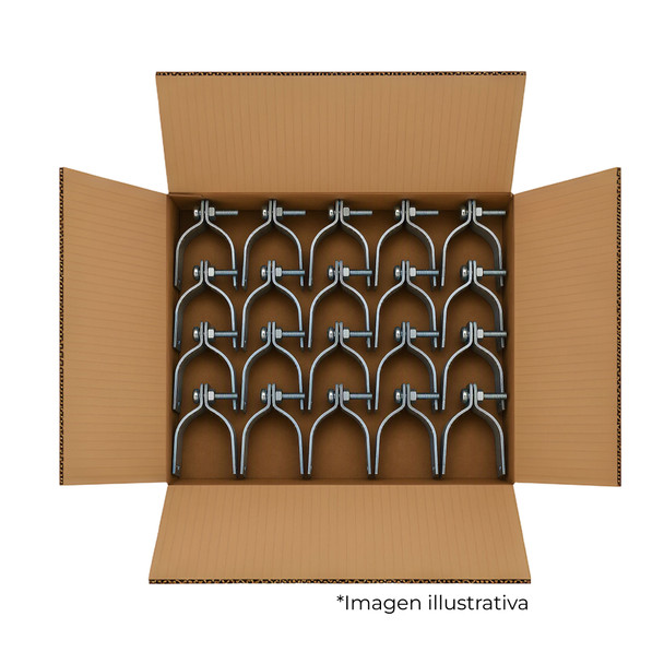 Con-X Paquete de 100 Abrazaderas Unicanal para Tubo Conduit de 2 Pulgadas, Soporte de Acero C.14 para Riel Unicanal 100-AUNP200x100