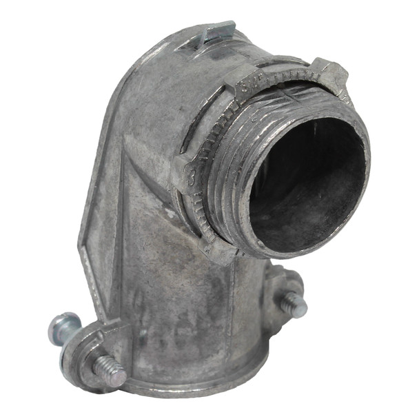 Con-X Paquete 108 Conectores Curvos de Zinc para Tubo Flexible 3/4 Pulgada Conduit Roscado 100-CCTF034x108