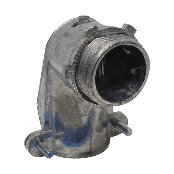 Con-X Paquete 50 Conectores Curvos de Zinc para Tubo Flexible 1 Pulgada Conduit Roscado 100-CCTF100x50