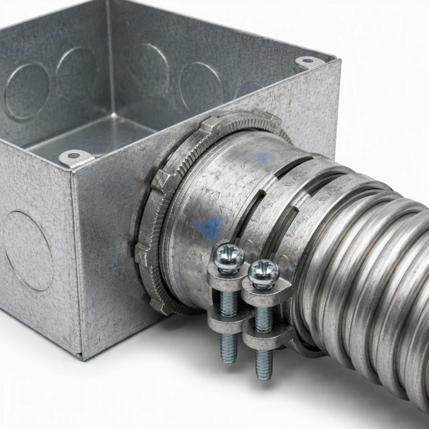 Con-X Paquete 12 Pzas Conector Recto para Tubo Flexible 2 1/2" Zinc 100-CRTF300x12