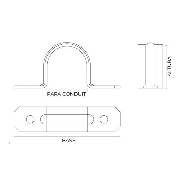 Con-X Paquete 100 Abrazaderas Omega para Tubo Conduit 2 Pulg 500-AOPG200x100