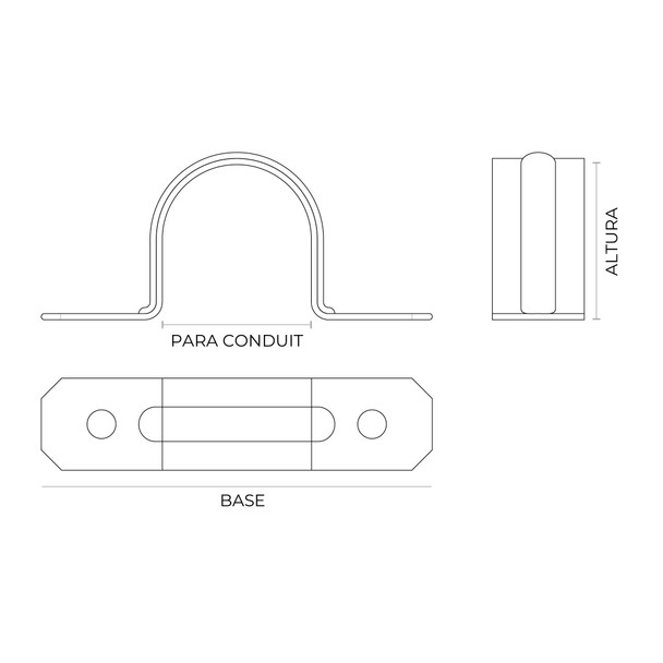 Con-X Paquete 50 Abrazadera Omega Pared Delgada Tubo Conduit 2 1/2" 300-AOP212x50