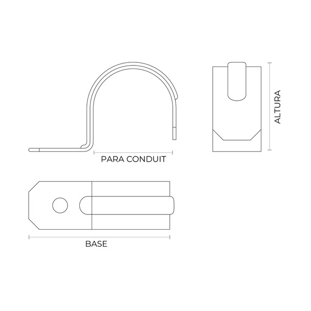 Con-X Paquete 500 Abrazaderas Uña Conduit 1/2" 300-AUP012x500
