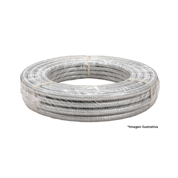 Con-X Tubo Conduit Flexible Galvanizado 1/2” Paquete 60 m Uso Interior 200-TCFG012x60