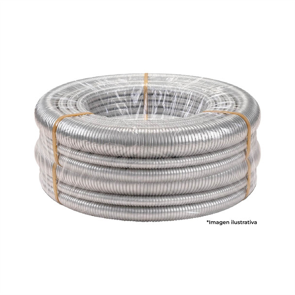 Con-X Tubo Conduit Flexible Galvanizado 2” Paquete 30 m Uso Interior 200-TCFG200x30