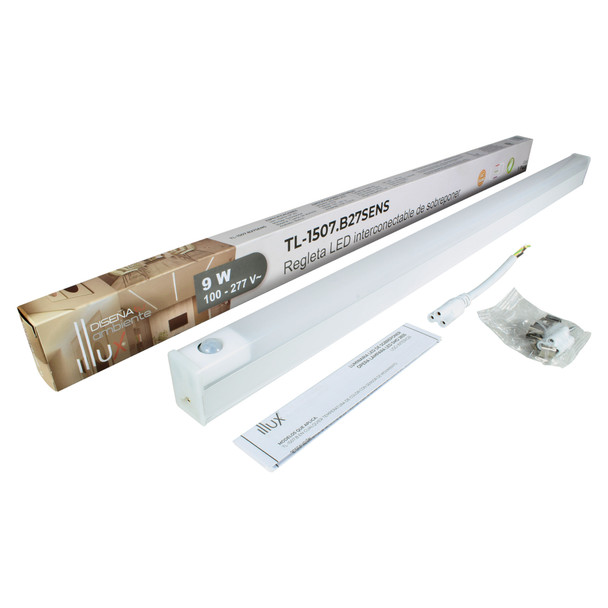 Illux Lámpara Led Slim Line De Sobreponer En Techo 9 W 100-277 V Con Sensor De Movimiento On/Off TL-1507.SENS