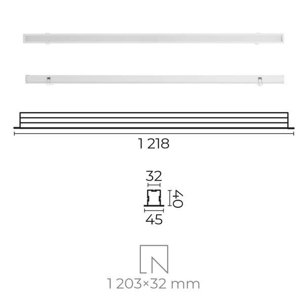 Lámpara Led Super-Line De Empotrar En Techo 18 W 100-277 V~ Illux TL-1518