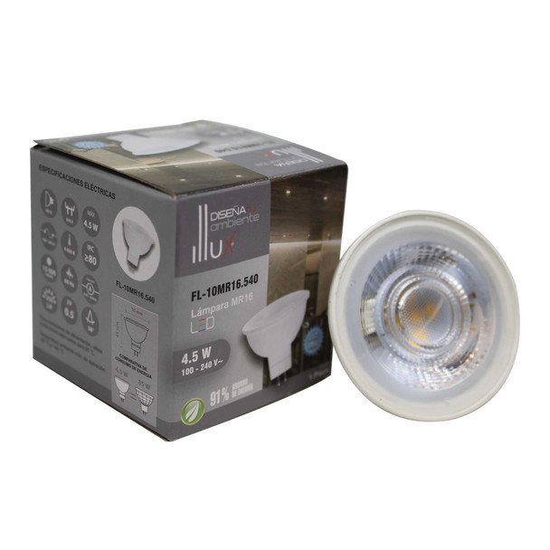 Illux Lámpara Mr16 Led Gu5.3 4.5 W 100-240 V FL-10MR16