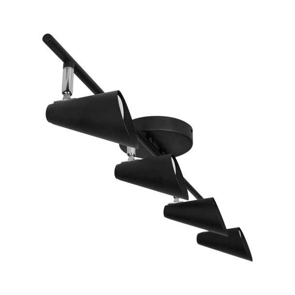 Dekor TR-2408 Lámpara de Techo Negro Mate 4X35 W Max 120 Volts, GU10 Atenuables