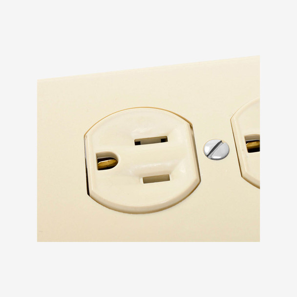 Con-X Kit De 20 Contactos Duplex Aterrizado Marfil 60 Hz 125 V 15 A Y 20 Placas Duplex De Nylon Marfil