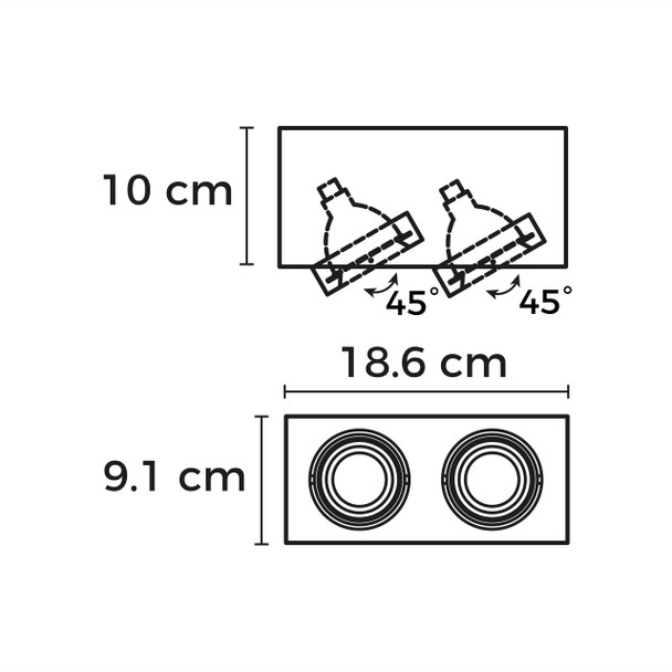 Illux Lámpara Led De Sobreponer En Techo 2X15 W Max 127 V TL-2930