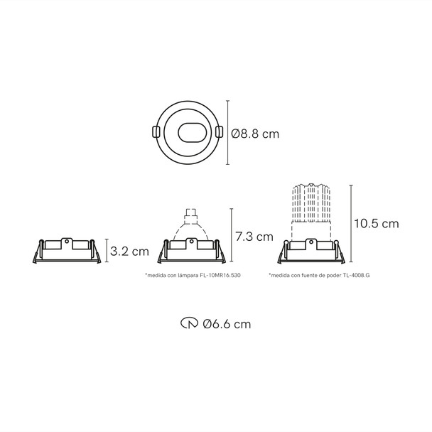Illux Lámpara Led Maru De Empotrar En Techo 15 W Max 127 V TL-2908