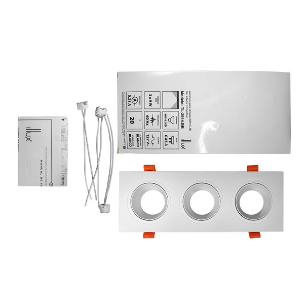 Illux Lámpara Tesa Triple De Empotrar En Techo 127 V TL-2914