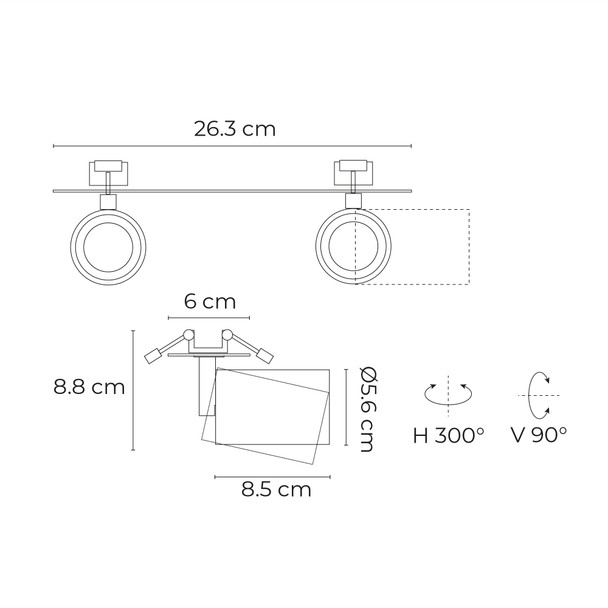 Illux Lámpara Soona E De Empotrar En Techo 2X50 W Max 120 V TL-5152.EM