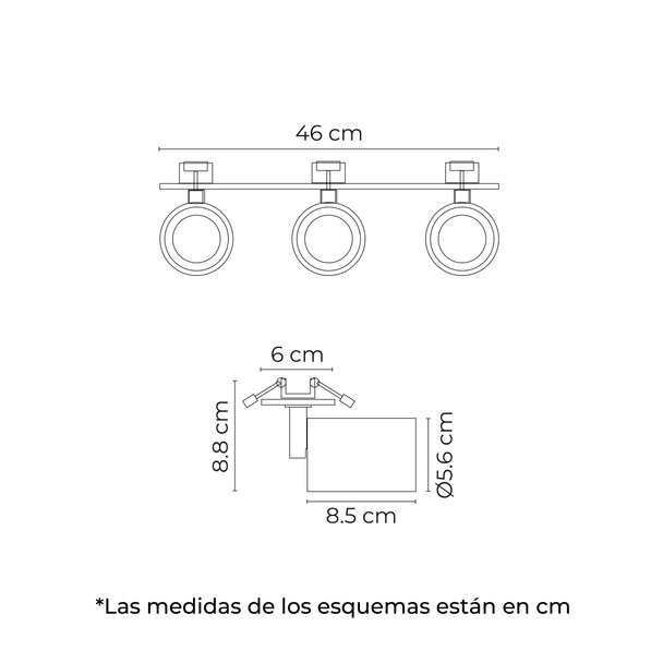 Illux Lámpara Soona E De Empotrar En Techo 3X50 W Max 120 V TL-5153.EM