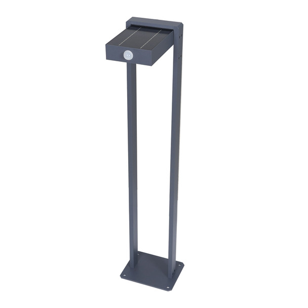 Illux Lámpara LED Bolardo Solar Con Sensor De Movimiento De Sobreponer En Piso 7 W 5.5 V- Panel Solar 2 700 K PS-1807