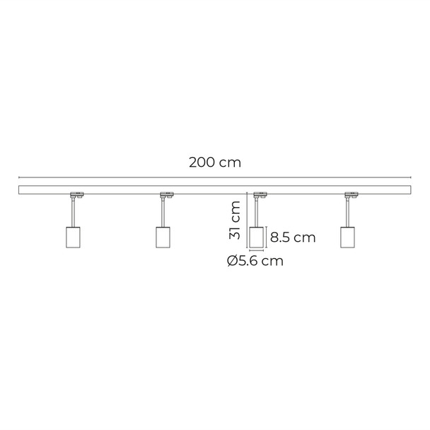 Illux Kit De 2 Rieles De 1 Metro De Sobreponer En Techo Con 4 Lámparas LED Kino 50 W 120 V~ TL-5155.RKT2