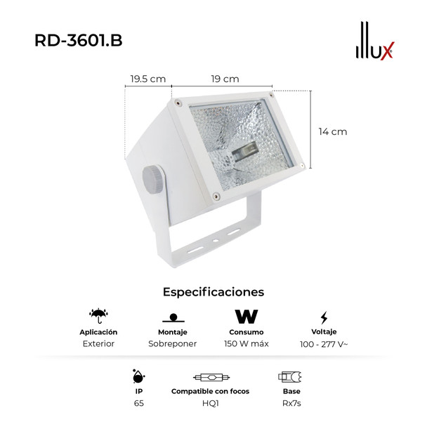 Reflector LED De Sobreponer En Piso Blanco 70/150 W MAX 100-277 V~