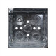 Con-X Caja Reforzada 4x4 Cuadrada con Salidas Combinadas 1/2 y 3/4 Pulgada para Registro de Paso y Derivación Metálica Paquete 25 Piezas 700-01R1234x25
