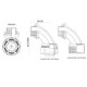 Con-X Paquete 10 Conectores Curvos 90° Tubo Flexible 2 1/2 pulg 200-CCTL212x10