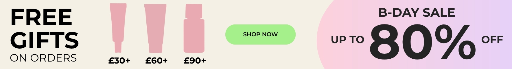 Birthday Sale up to 80% off
