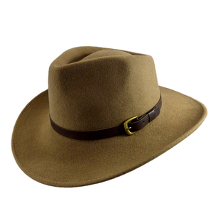 Unisex Teardrop Fedora - Caramel