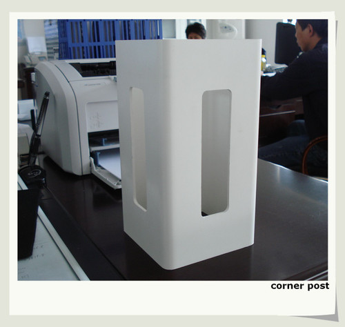Eco Line White PVC Corner Post for Post & Rail Fencing with Ranch Cap