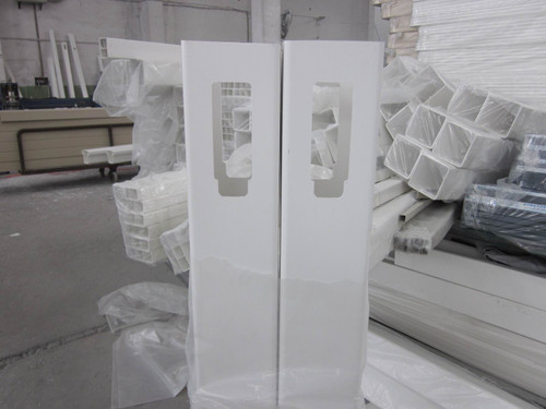 White PVC Line post and New England cap to suit 1200mm high Tugun picket panel fencing.