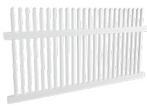 1200mm high white PVC Shelly Style Premium Square picket panel fencing