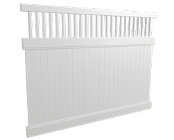 1800mm High White PVC Picket Top Darling Style Privacy panels