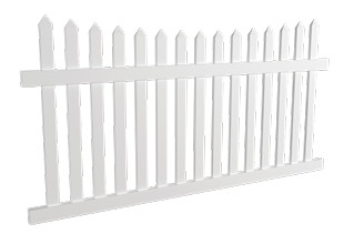 1200mm high white PVC Kingscliff Style picket panel fencing