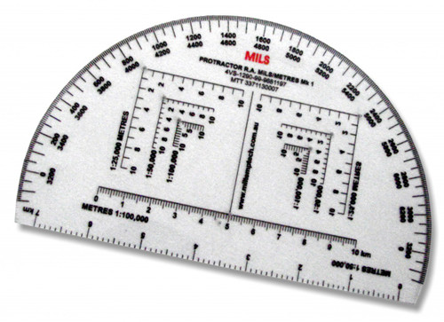 Military Protractor - Army Mills RA MOD Pathfinder Romer Cadets Mils  Protracter